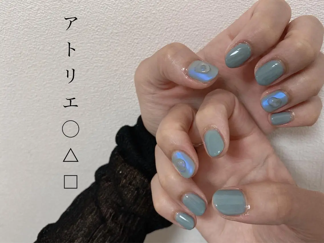 ネイル オーロラネイル ハンドネイル アトリエ ○△□のネイルデザイン