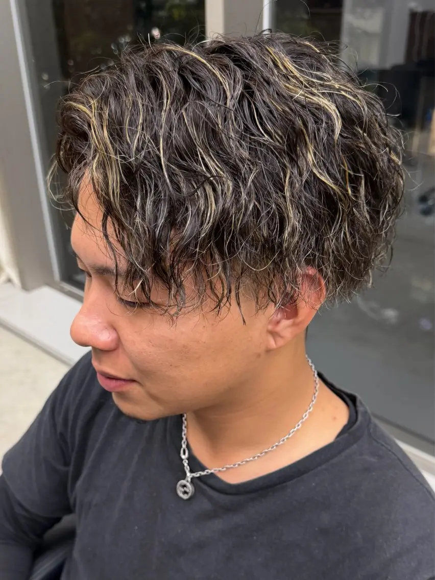 ショート カラー パーマ メンズ カット パーマ メンズパーマ/矢場町 /NODE 下村透依のヘアスタイル