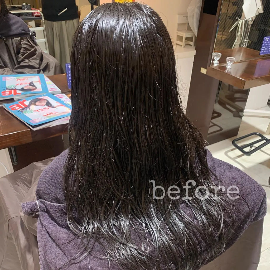 ロング 縮毛矯正 黒田 優衣のヘアスタイル