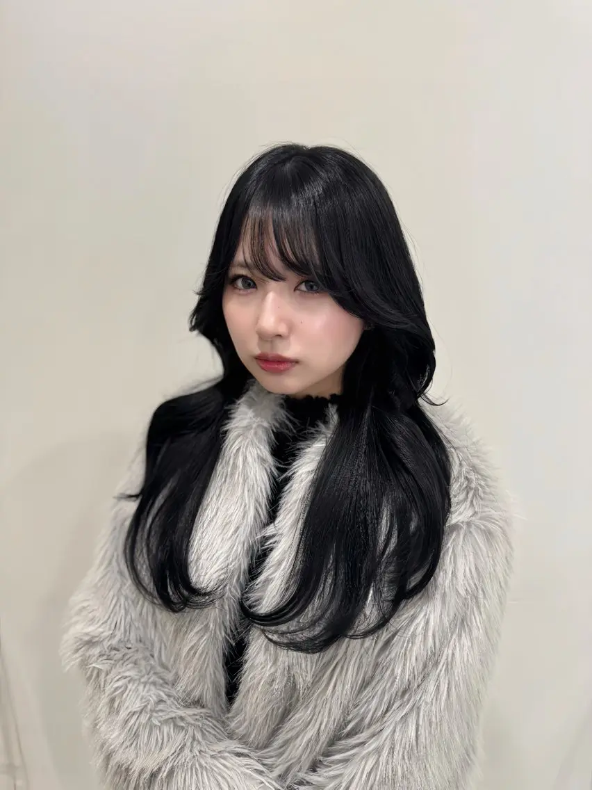 ロング カラー ヘアアレンジ カット ヘアカラー トリートメント ヘッドスパ ヘアセット 韓国レイヤーカット /韓国トレンドカラーのヘアスタイル