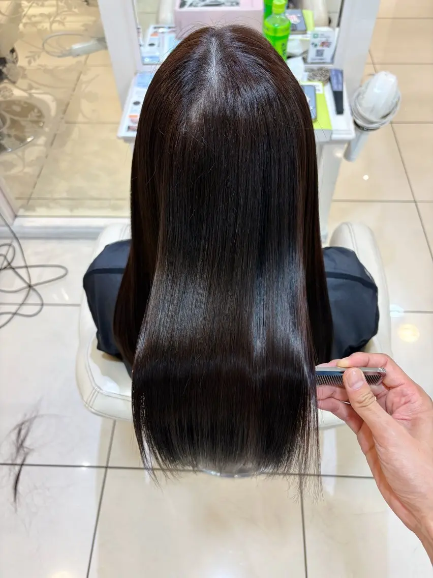 セミロング 縮毛矯正 高橋 佑のヘアスタイル