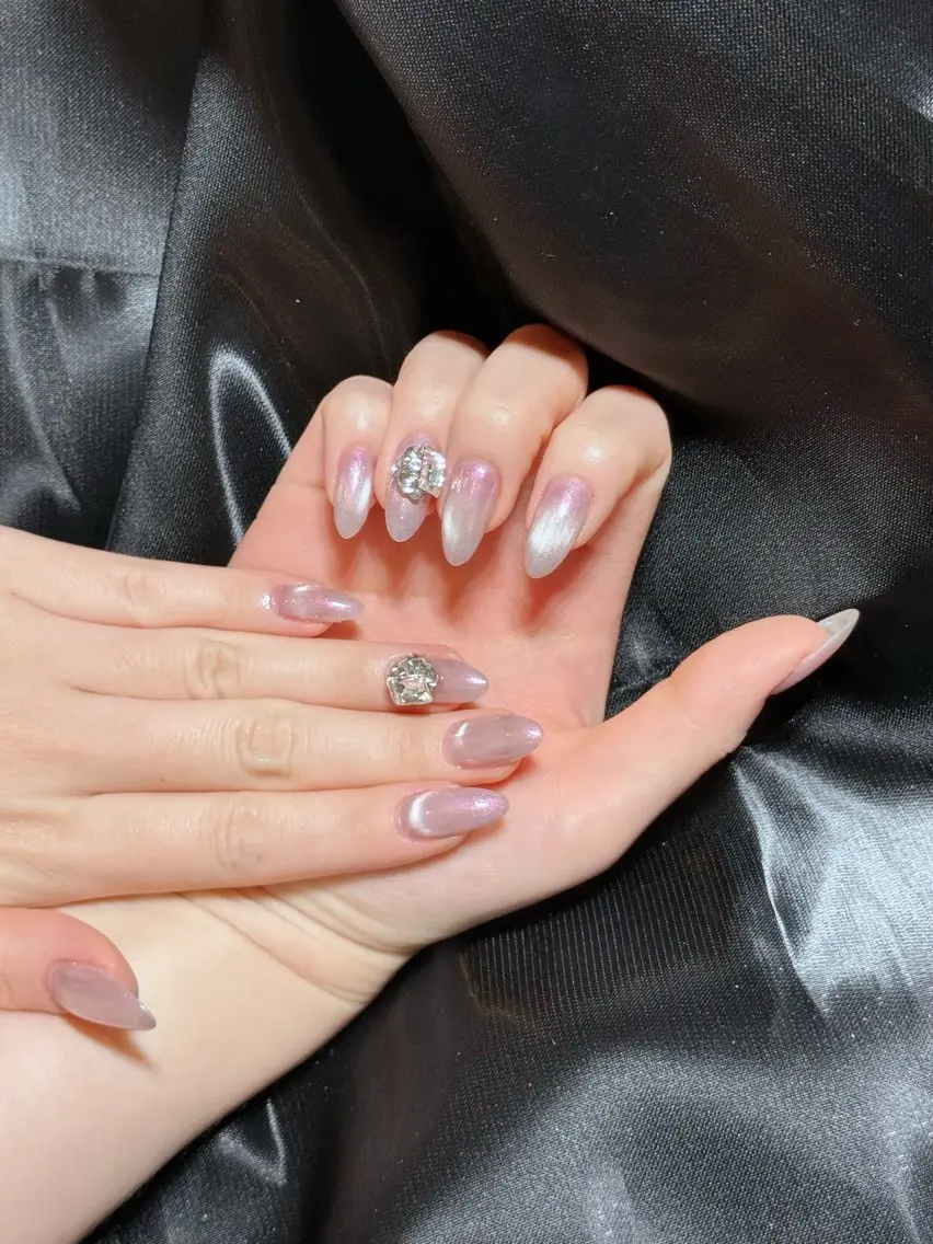 ネイル アートネイル フットネイル ジェルネイル ハート マグネットネイル babarla Nailのネイルデザイン
