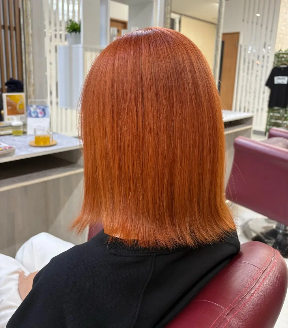カラー オレンジ ヘアカラー トリートメント CROSS⭐️ さいとうのヘアスタイル