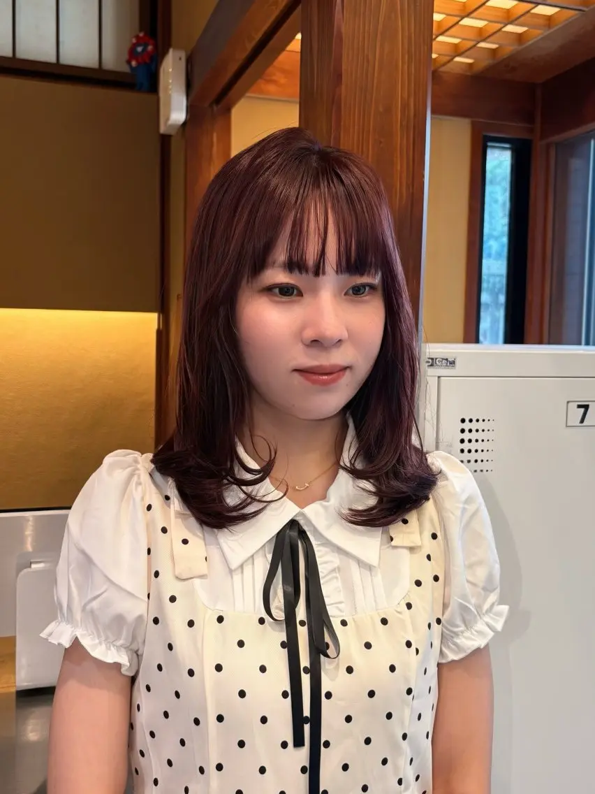 ミディアム カラー カット ヘアカラー saho ⟡.·のヘアスタイル