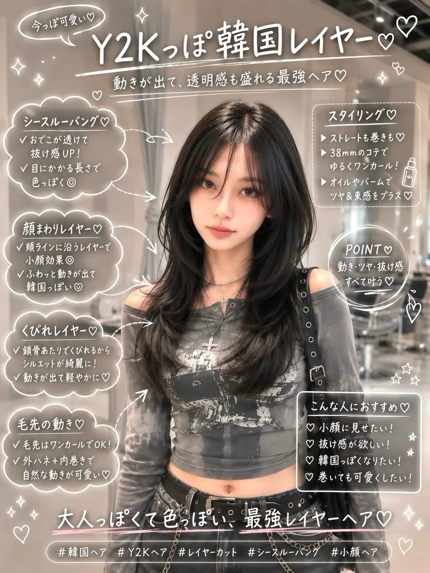 セミロング カラー カット ヘアカラー トリートメント 髪質改善ストレート 韓国風レイヤー池袋のヘアスタイル