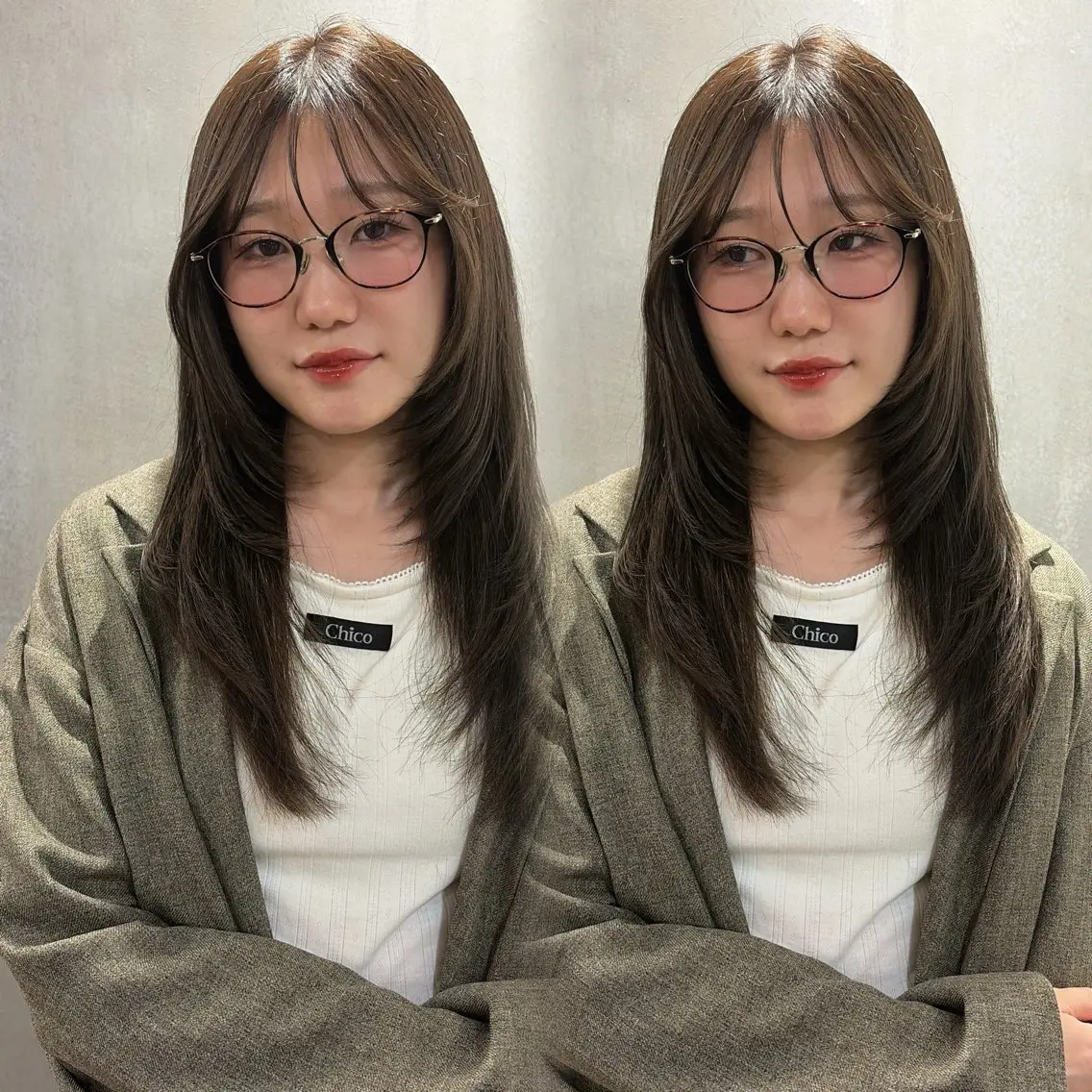 【色モチ🆙】🪞ブリーチなし透明感ワンカラー➕艶髪コーティングトリートメント🪞の写真
