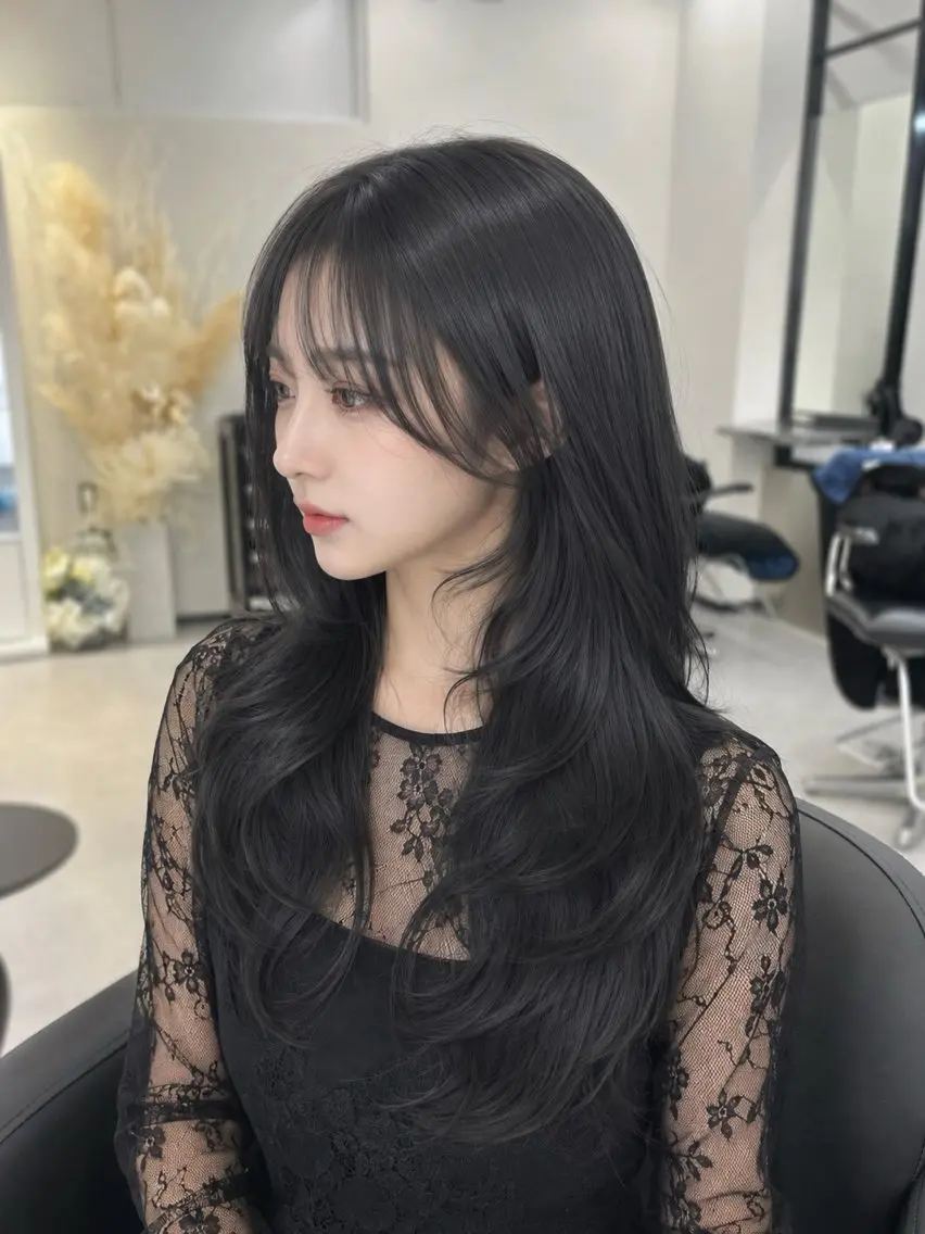 ロング カラー カット ヘアカラー 心斎橋/ブリーチなし 赤み消し/髪質改善のヘアスタイル