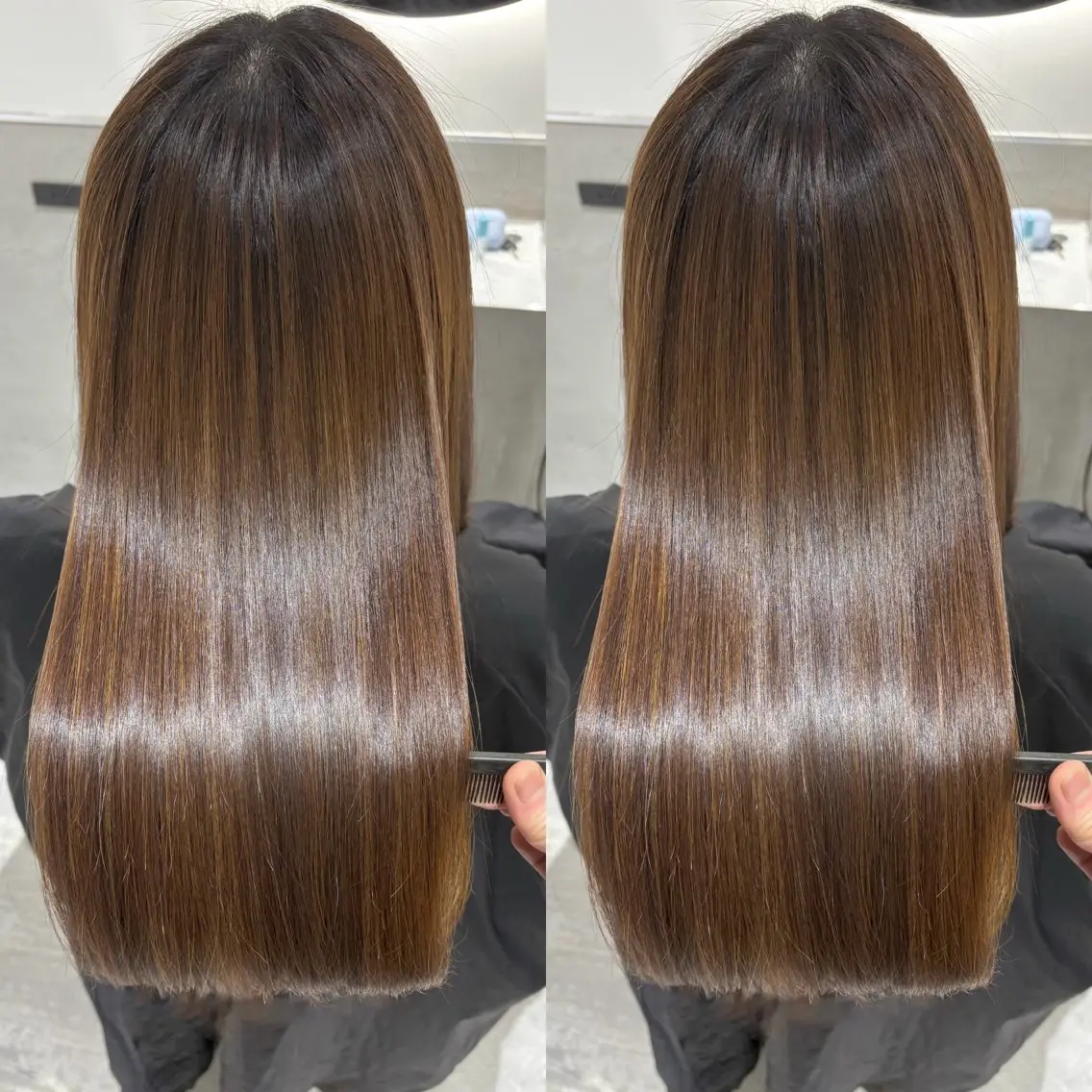 ロング カラー 髪質改善 縮毛矯正 トリートメント ヘアカラー トリートメント 髪質改善 縮毛矯正/ レイヤー/銀座/本木のヘアスタイル