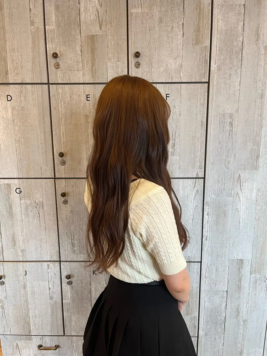 ロング カラー ブリーチ ブリーチなしカラー 顔まわり/透け感 カラー/青栁優🔆のヘアスタイル