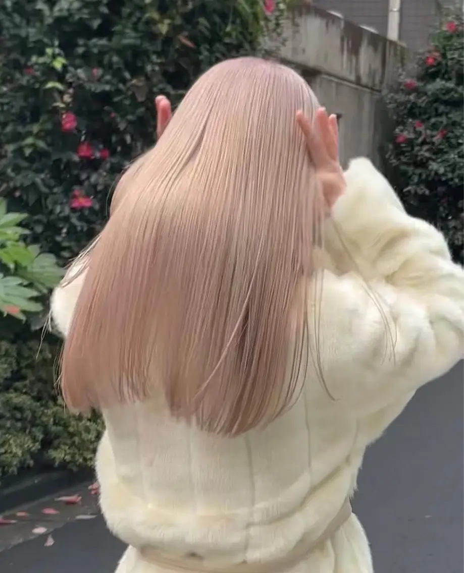 ロング カラー パーマ ヘアアレンジ キッズ ベージュカラー ピンクカラー ピンクベージュ 栄💗スパイキー⚡️ ｜パーマ｜haruのヘアスタイル