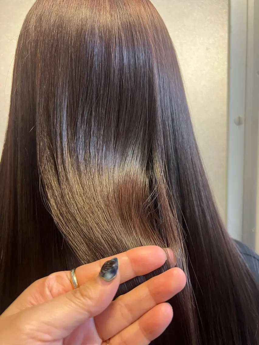 ロング 【南草津】髪質改善 ヘナカラー&縮毛矯正のヘアスタイル