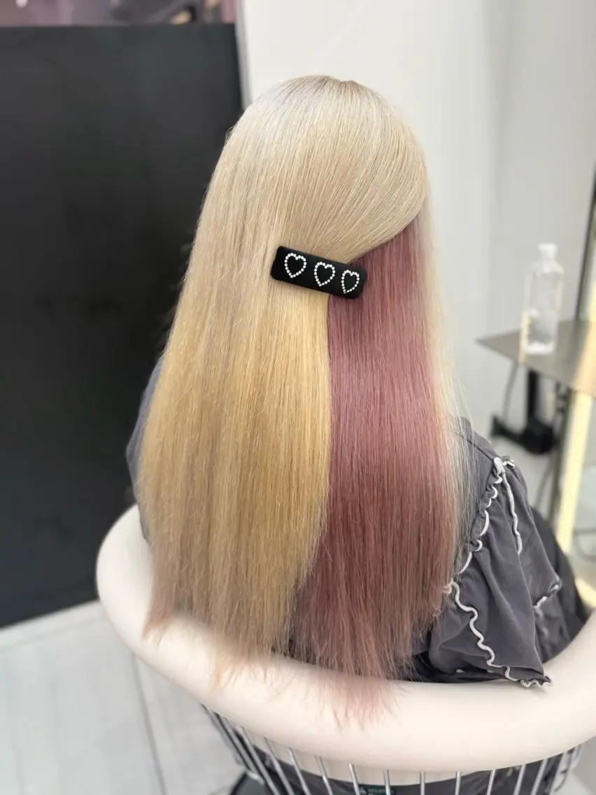 ケアブリーチダブルカラー+似合わせカット+2STEP超音波トリートメント💘の写真