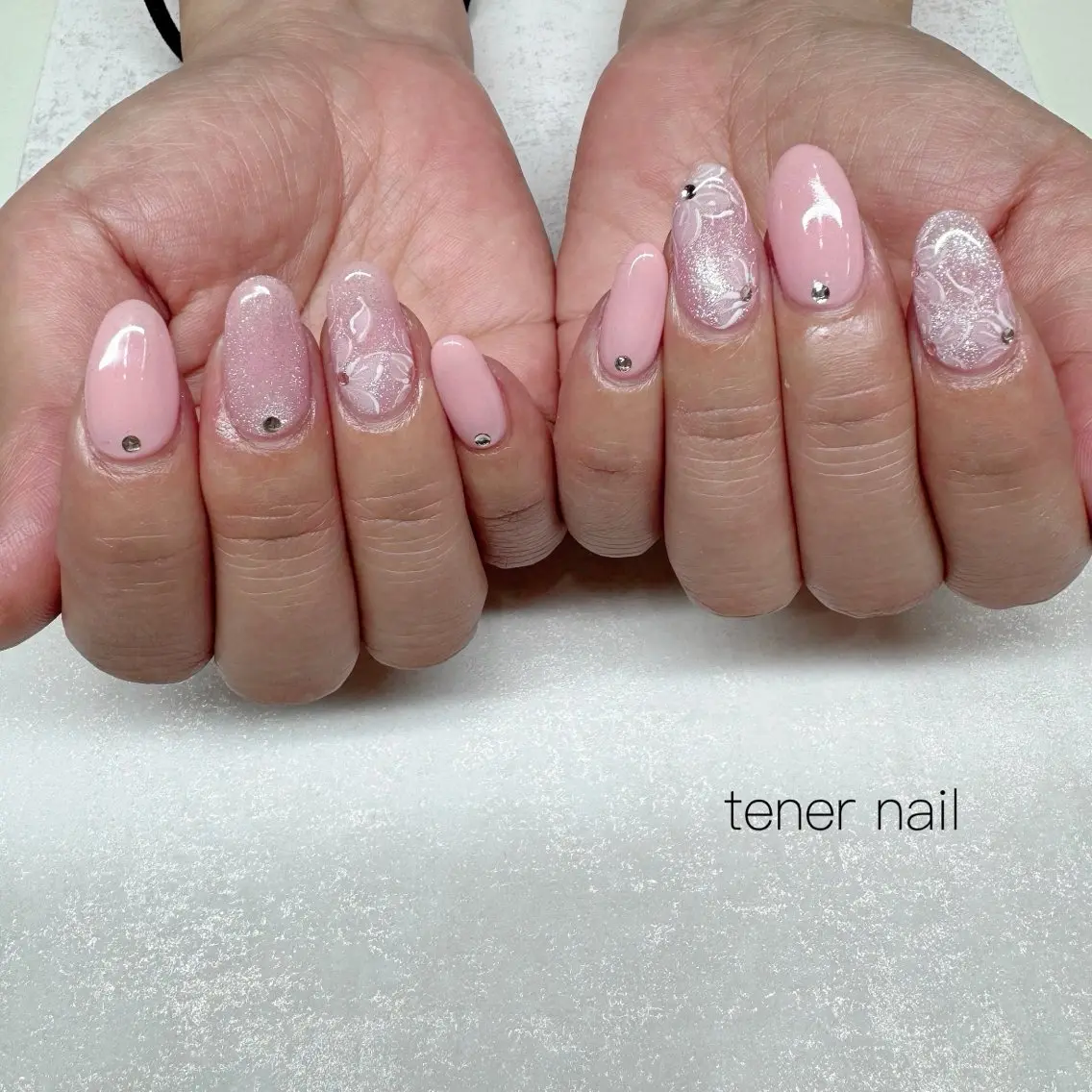 ネイル 桜ネイル ピンク ハンドネイル テネルネイル tener nailのネイルデザイン