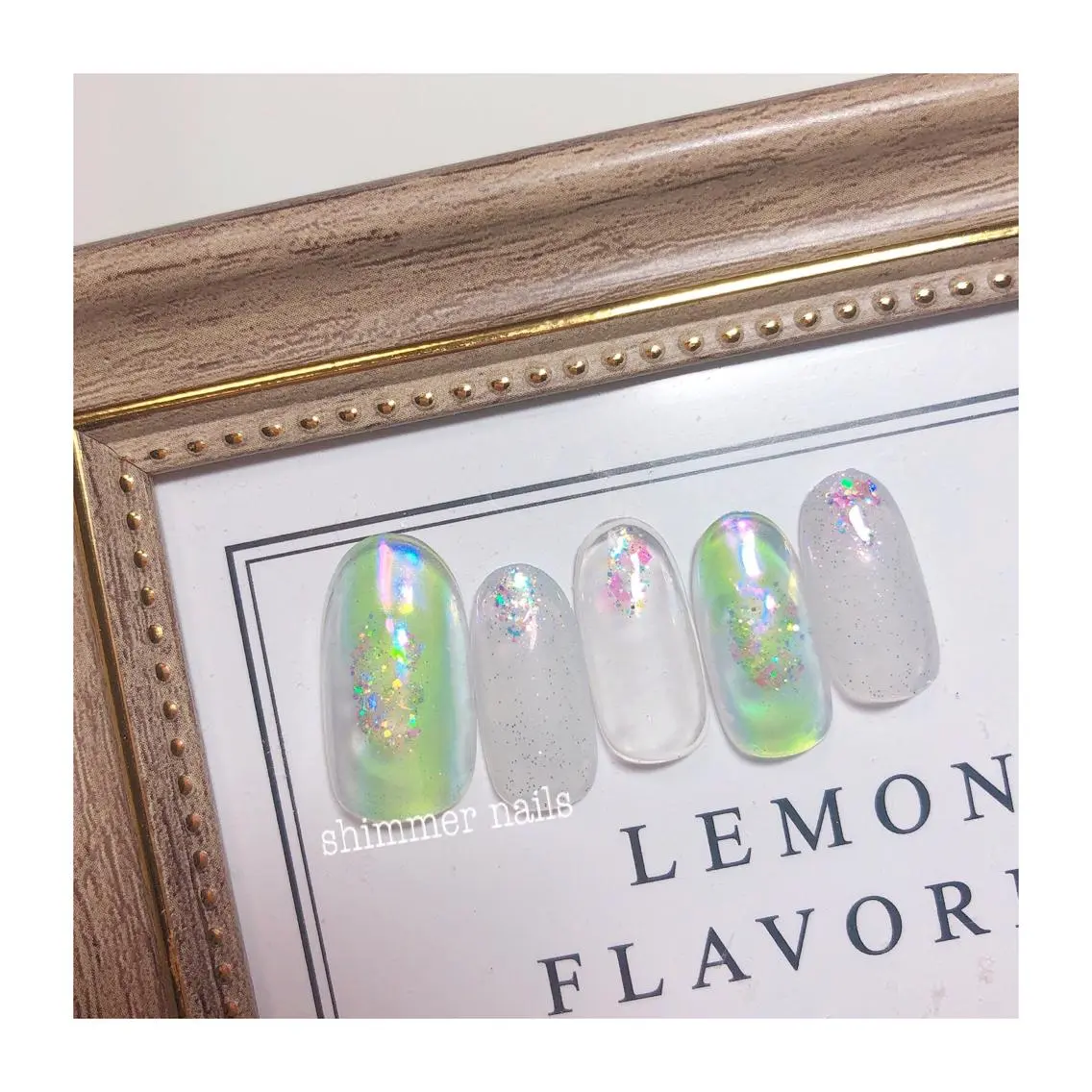 ネイル 氷ネイル・うるうるネイル フットネイル shimmer nailsのネイルデザイン