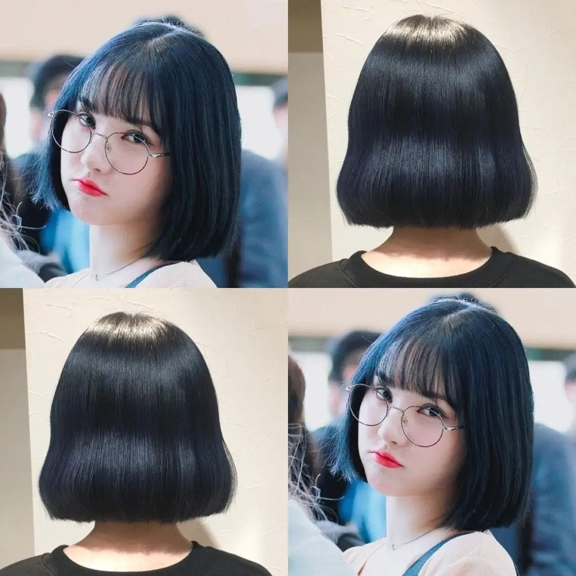 ショート カラー ヘアアレンジ 黒髪 ブリーチ ブルーカラー 柔らか垢抜けｶﾗｰと ｶｯﾄ🫧ASUKAのヘアスタイル