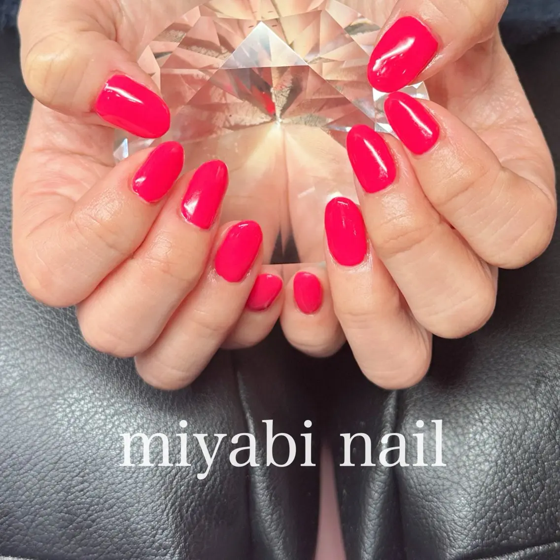 ネイル ジェルネイル 持ち込み ワンカラーネイル ピンク ショートネイル ハンドネイル miyabi nail 桂川駅近くのネイルデザイン