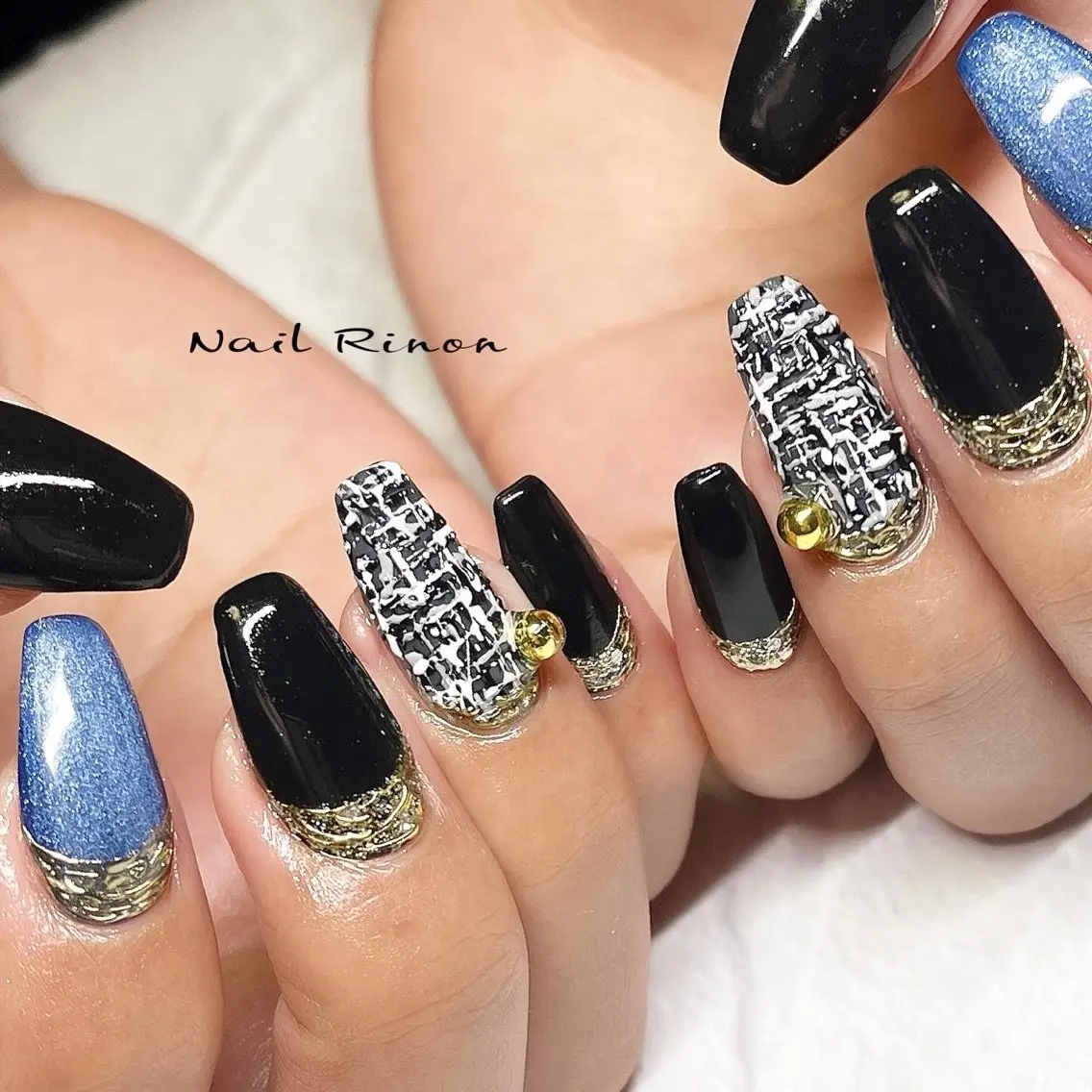ネイル ツイードネイル ハンドネイル Nail Rinonのネイルデザイン