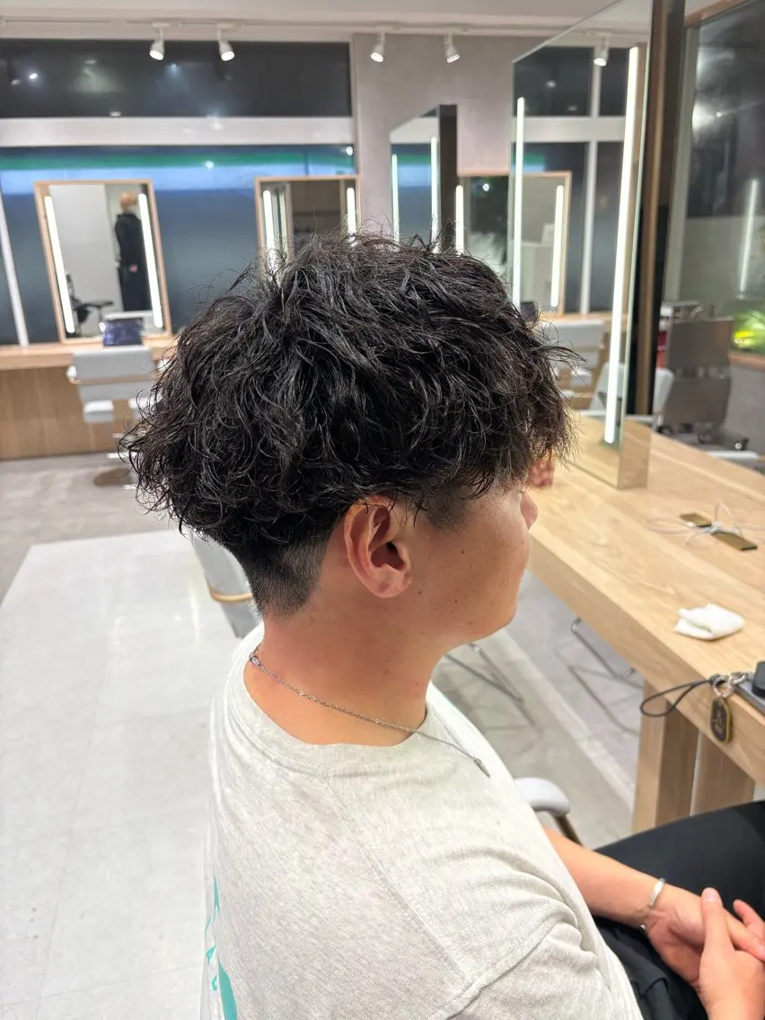 パーマ メンズ 縮毛矯正& 透明感カラー✨レオのヘアスタイル