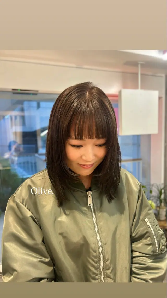 ミディアム カラー ベージュカラー 透明感カラー オリーブベージュ カット ヘアカラー トリートメント ラフで可愛いヘア 🐈⬛Rukaのヘアスタイル