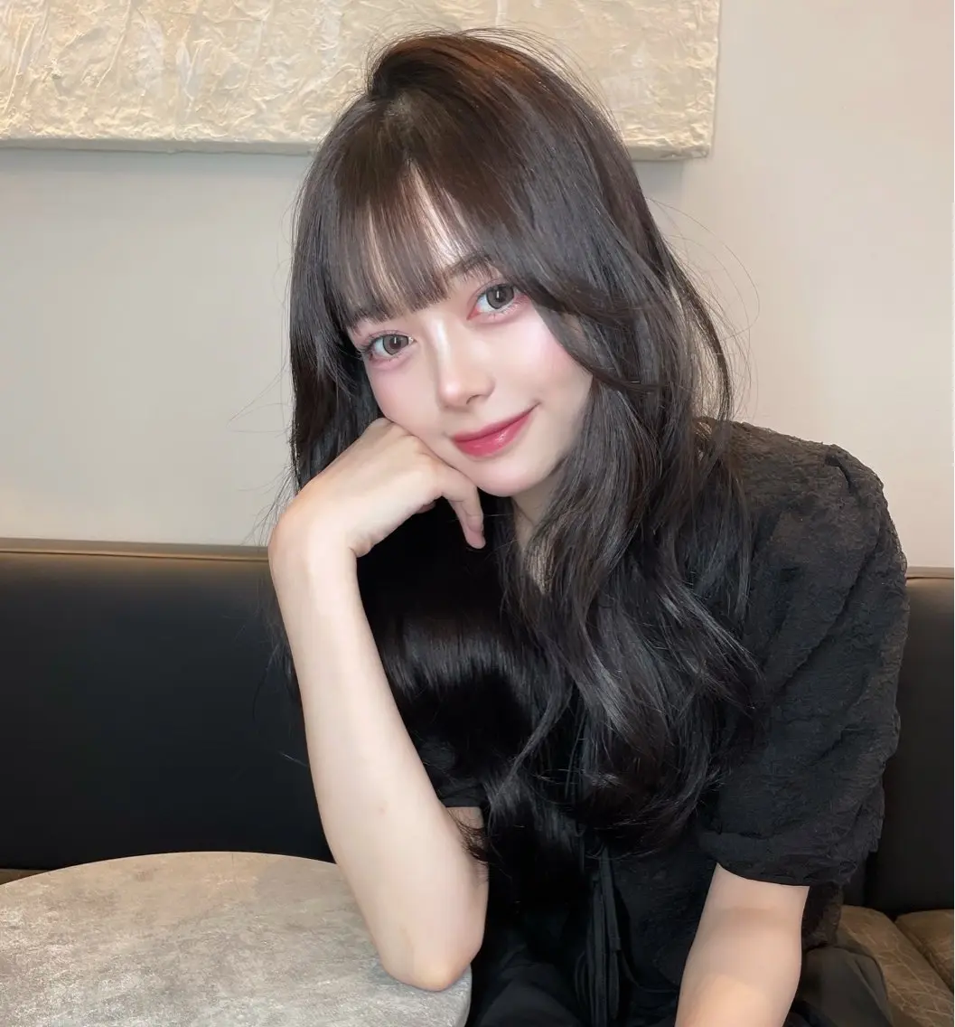 ロング カット パーマ 韓国✖️網紅🖤 パーマYURIYAのヘアスタイル