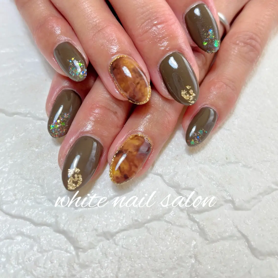 ネイル フットネイル ホワイト ハンドネイル white nail salonのネイルデザイン
