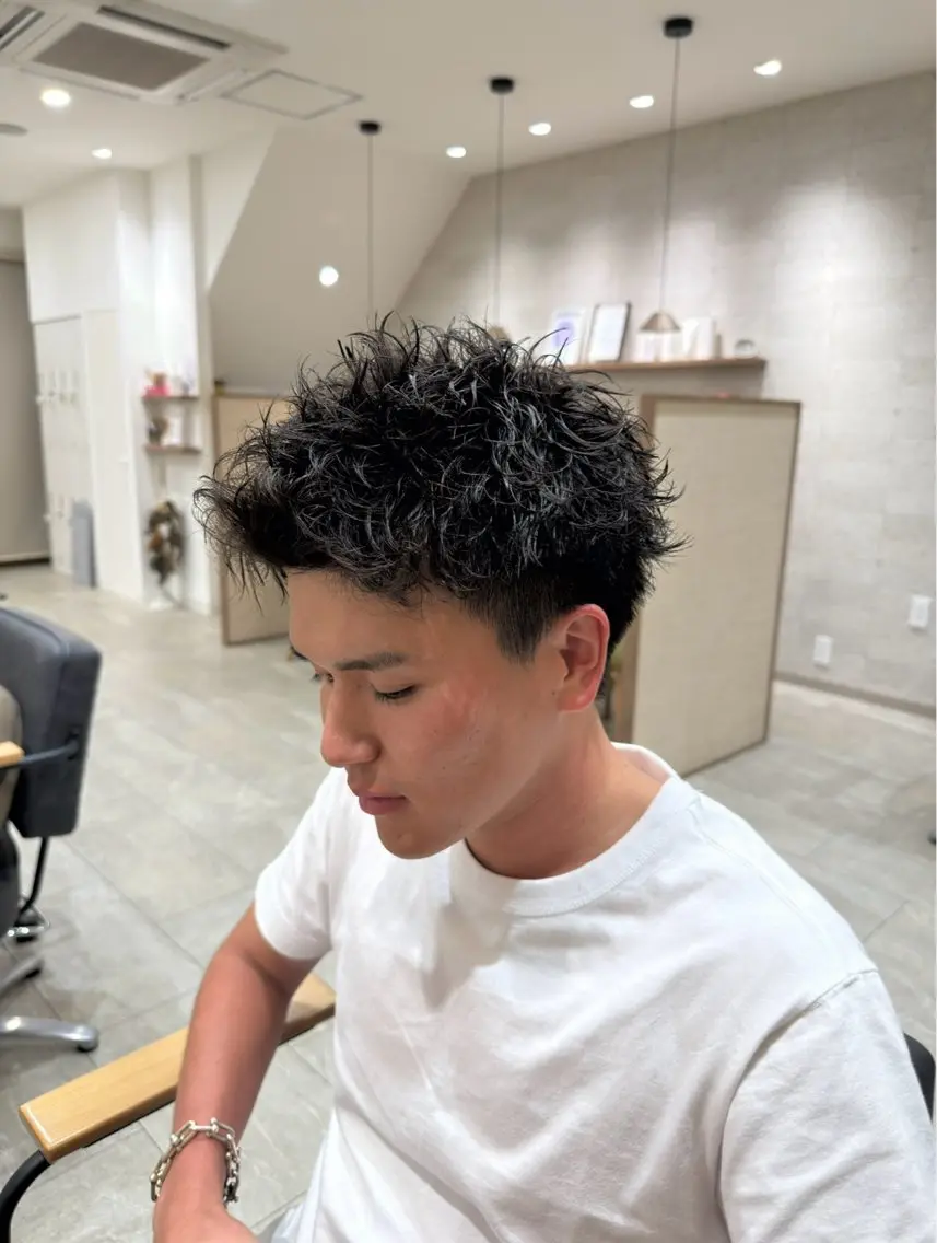 パーマ メンズ カット パーマ 深田 綾香のヘアスタイル