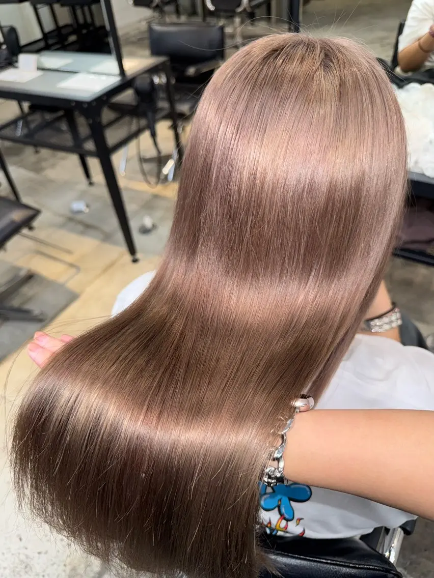 ロング カラー ヘアアレンジ ブリーチ 髪質改善 縮毛矯正 トリートメント 🎀モテ暖色× エクステ🎀あかりのヘアスタイル