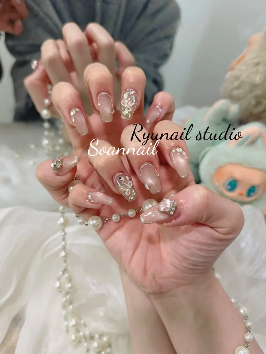 ネイル アートネイル 長さ出し ハンドネイル Ryu Nail NekoChanのネイルデザイン