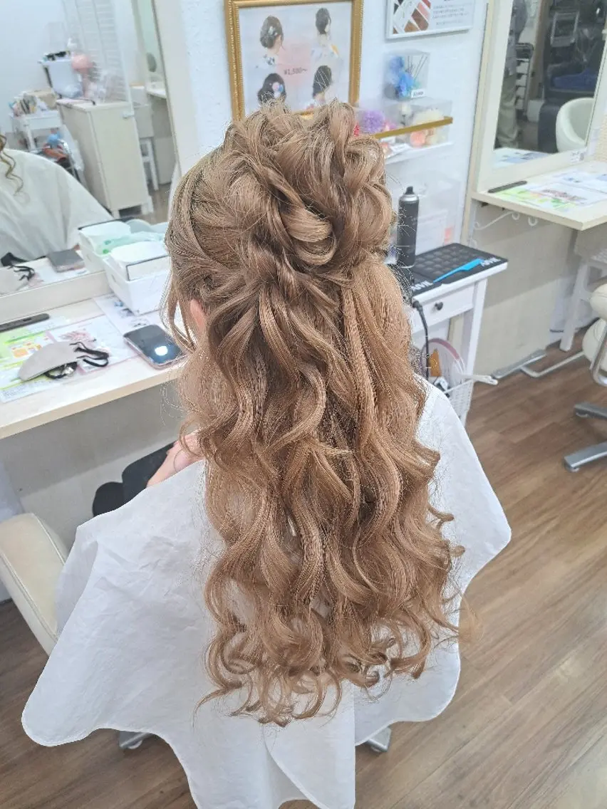 ヘアアレンジ ロング お団子ヘア ヘアセット GLOSS心斎橋🌹 はるなのヘアスタイル