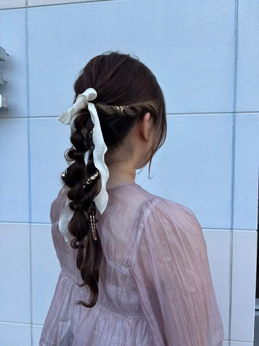 ロング ヘアアレンジ 柔らか透明感カラー/ 麗美🎀🐈⬛のヘアスタイル