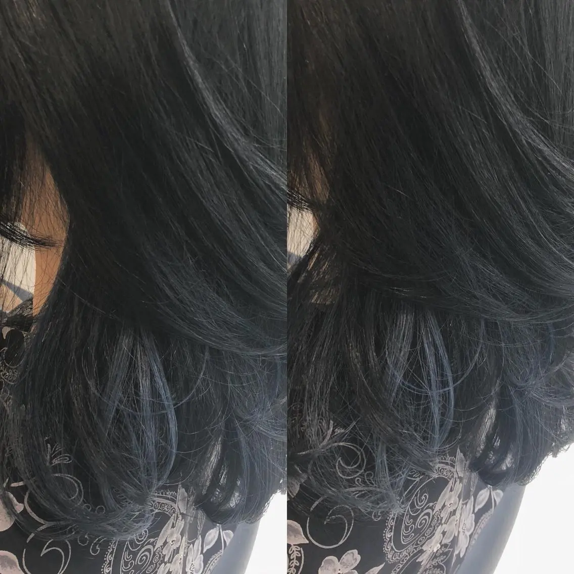 セミロング カラー インナーカラー ネイビーカラー カット ヘアカラー トリートメント 荒木 依莉亜のヘアスタイル