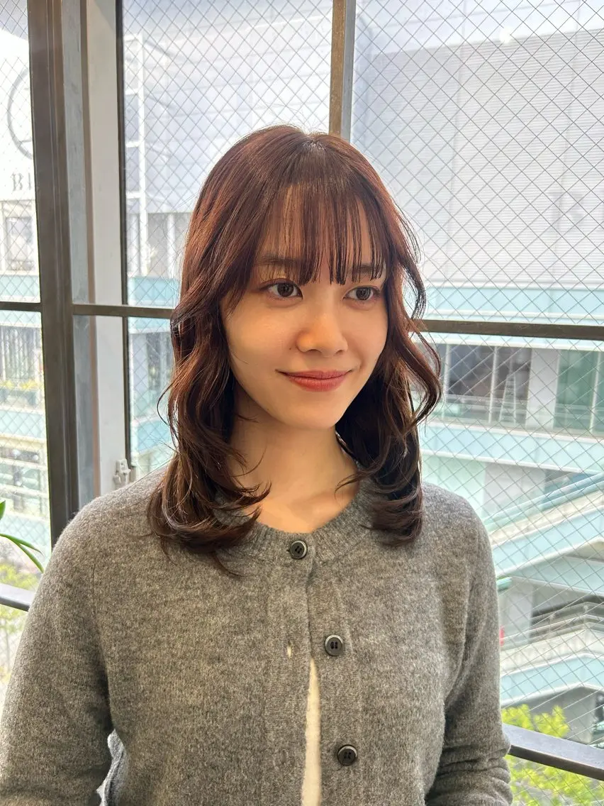 セミロング カラー ブラウンカラー ショコラブラウン トリートメント 透明感似合わせカラー 🍀あかり🍀のヘアスタイル