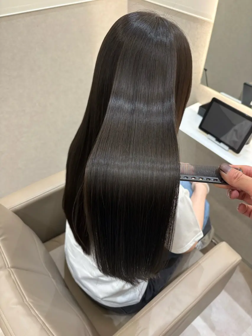 ロング カット 縮毛矯正 トリートメント 髪質改善🌿 縮毛矯正🕊️ヒロキのヘアスタイル