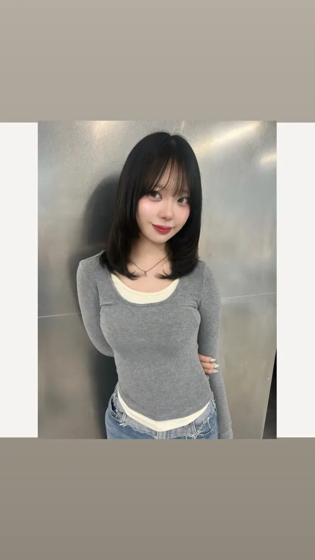 セミロング カラー 学生 🖤艶カラー/ rino🖤のヘアスタイル