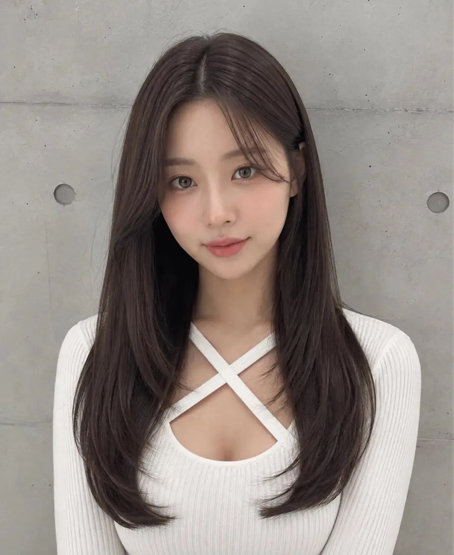 セミロング カラー ヘアアレンジ グレージュ くびれヘア 顔まわりレイヤー ハッシュカット 韓国風ヘア カット ヘアカラー トリートメント 🌫️大人韓国ヘア 🌫️naoyaのヘアスタイル
