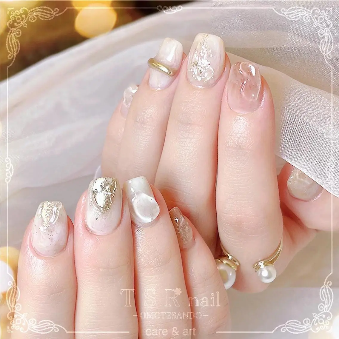 ネイル ニュアンスネイル ホワイト 冬ネイル 爪咲 りり花のネイルデザイン