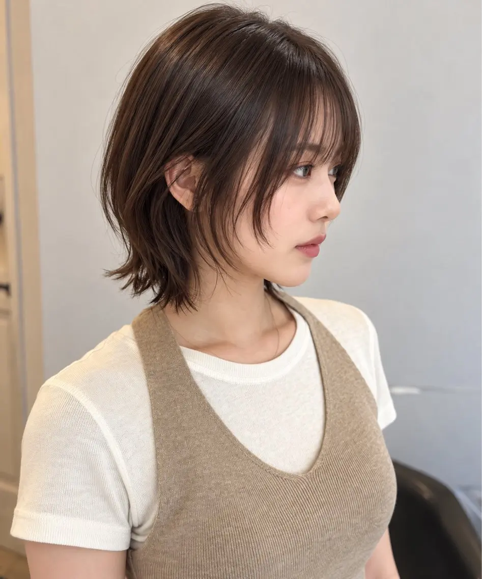 ミディアム ボブウルフ/ レイヤーKOUGAのヘアスタイル