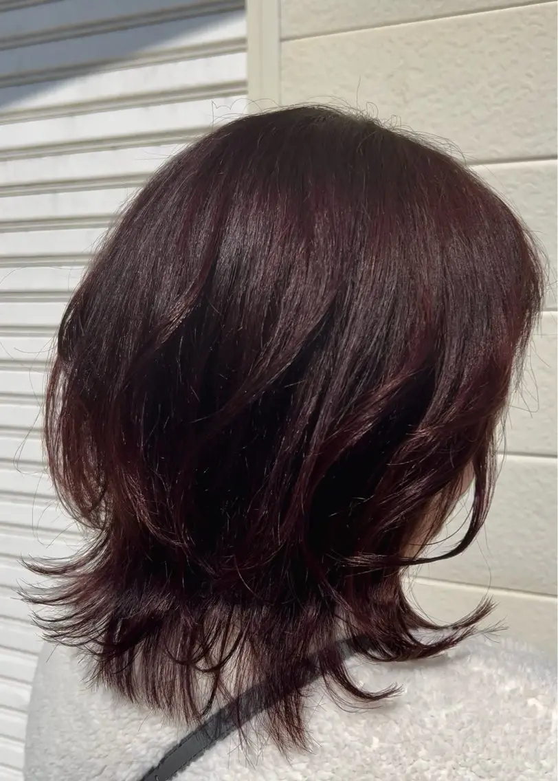 ミディアム カラー ブラウンカラー ピンクカラー Karen🫶🏻 艶重視のヘアスタイル