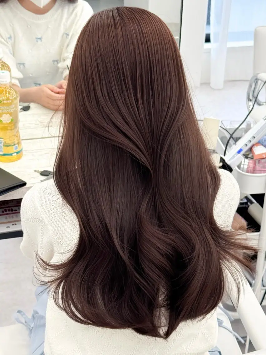 ロング カラー カット ヘアカラー トリートメント 韓国ヘア　紗希 🦋のヘアスタイル