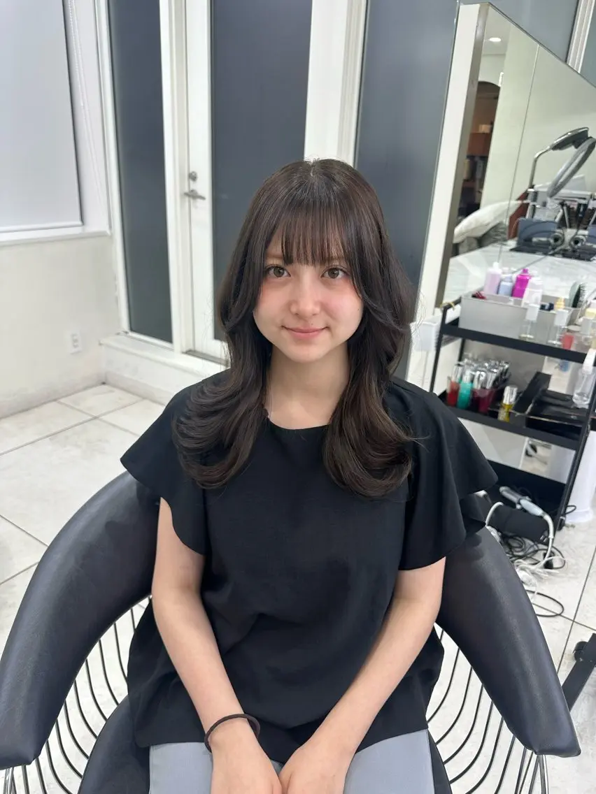 セミロング カラー ブラウンカラー ショコラグレージュ 透明感カラー グレージュ ヘアカラー 艶髪/ブリーチ🌟 銀座/HARUKAのヘアスタイル
