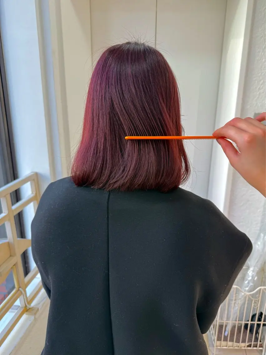 ミディアム カット ヘアカラー トリートメント 髪質改善”透け感" カラー/Hono🪞のヘアスタイル