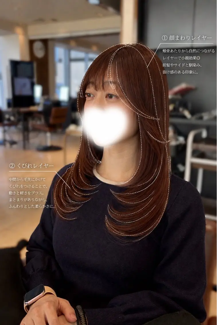 セミロング レイヤーカット カット トリートメント 透明感カラー/韓国レ イヤー/宮下知也のヘアスタイル