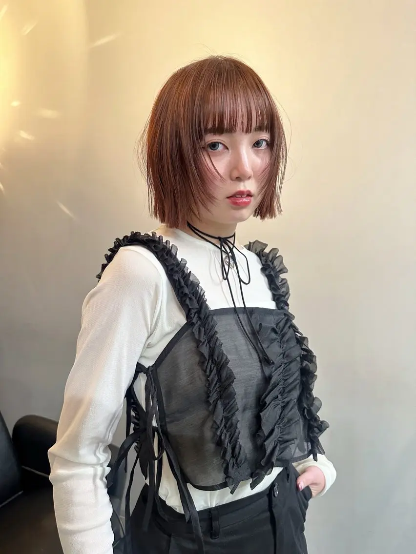 ショート 顔まわりレイヤー レイヤーカット ハッシュカット🎀 レイヤーカットのヘアスタイル
