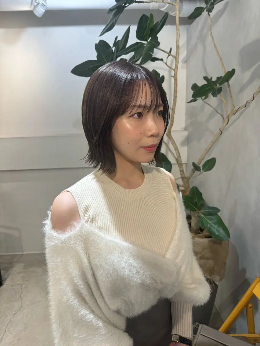 セミロング カット ヘアカラー トリートメント 新宿/顔周りカット +レイヤー=しずく♩のヘアスタイル