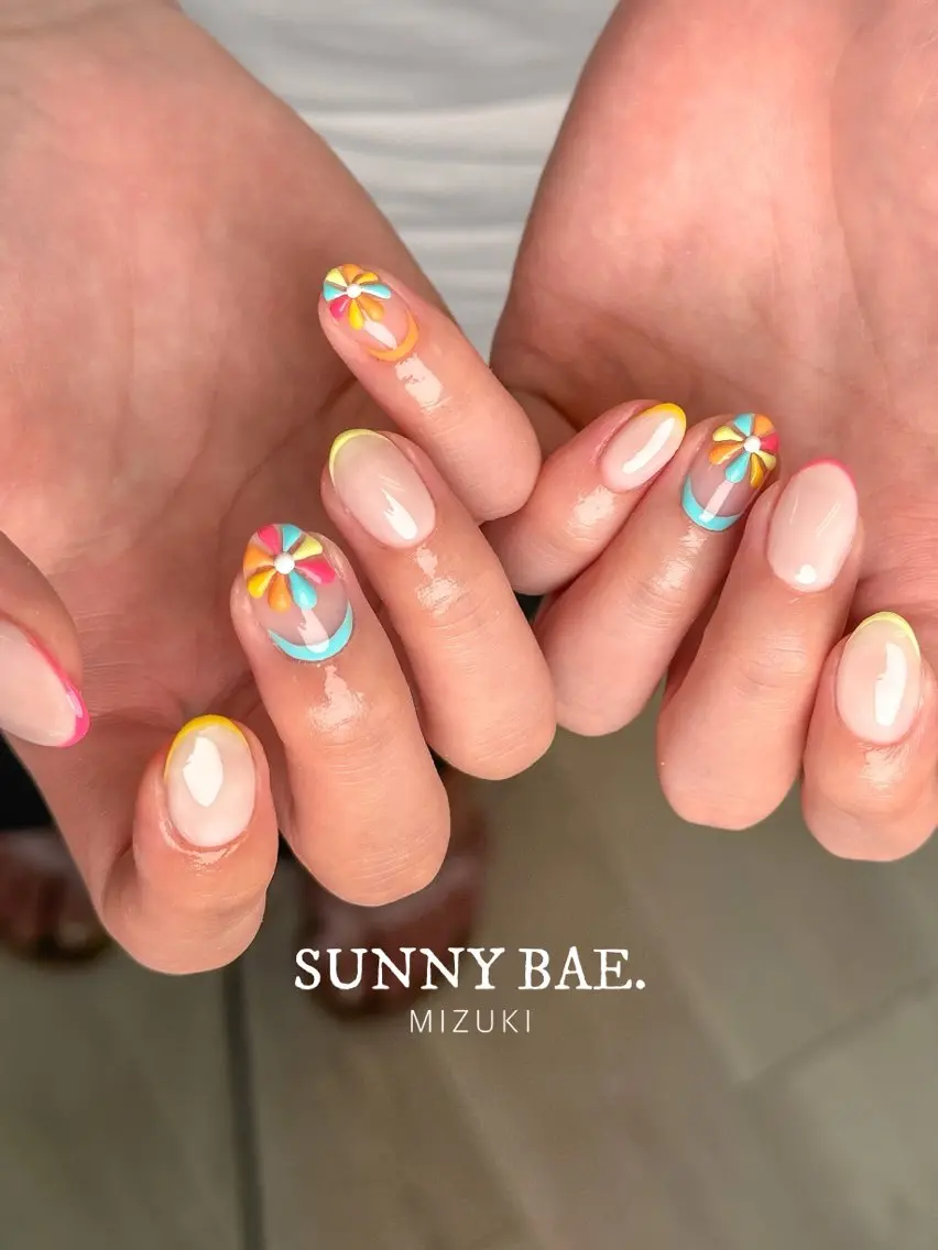 ネイル パステルネイル ぷっくりネイル 夏ネイル 🕊 MIZUKIのネイルデザイン