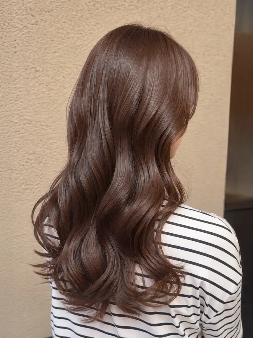 ロング カラー ブラウンカラー ショコラブラウン 透明感カラー Saraju 仁川店 SHIORI ♥のヘアスタイル