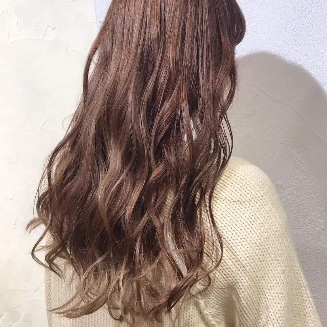 ロング カラー ブラウンカラー オレンジ オレンジブラウン 藤井 貴美子のヘアスタイル