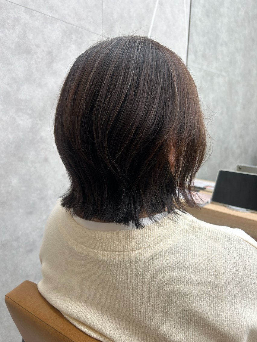 ミディアム ボブ くびれヘア ボブ・暖色カラー🌟 瑚十音のヘアスタイル