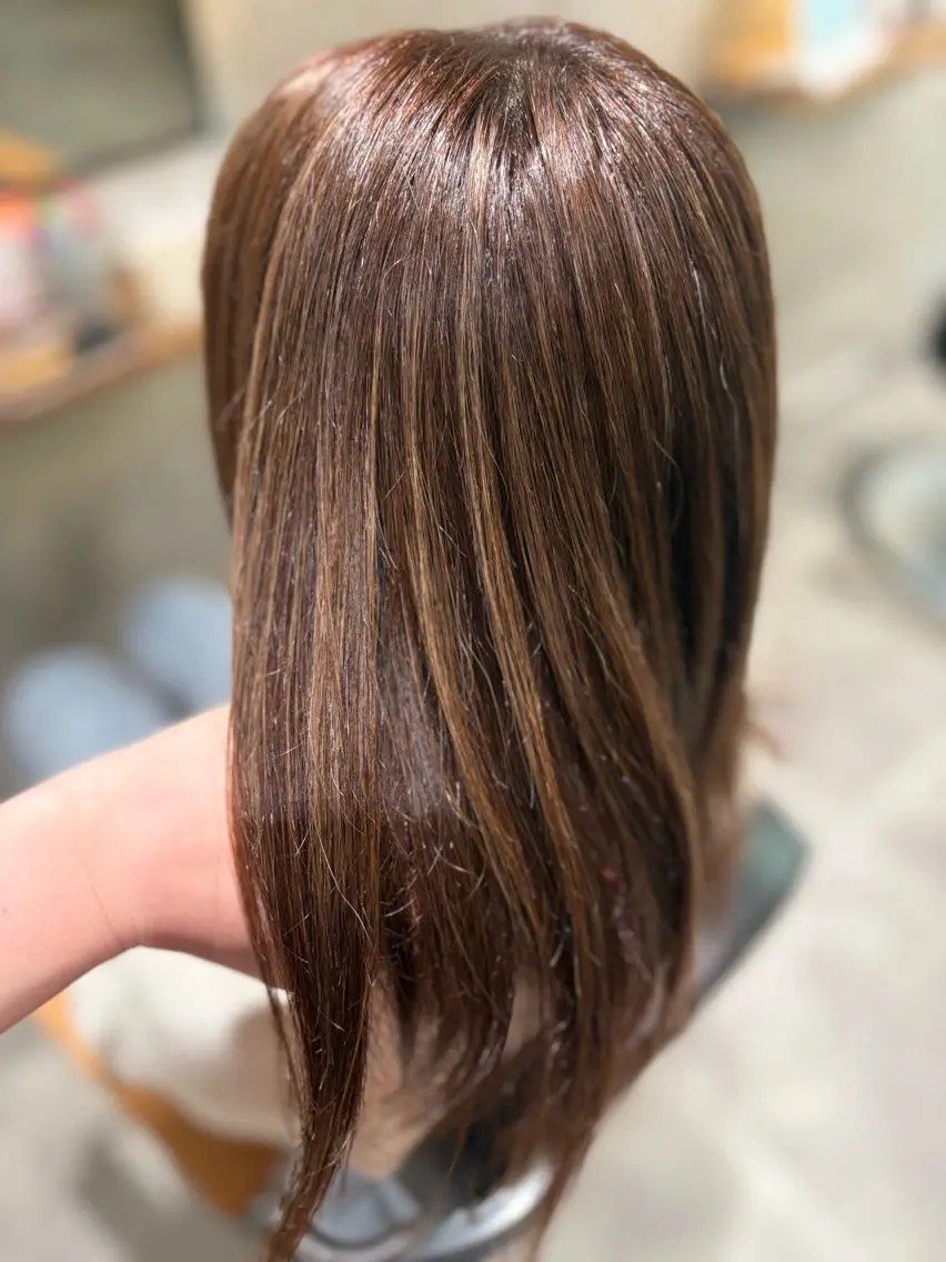 セミロング カラー ハイライトカラー ハイライト Lafith ミネオアリサのヘアスタイル
