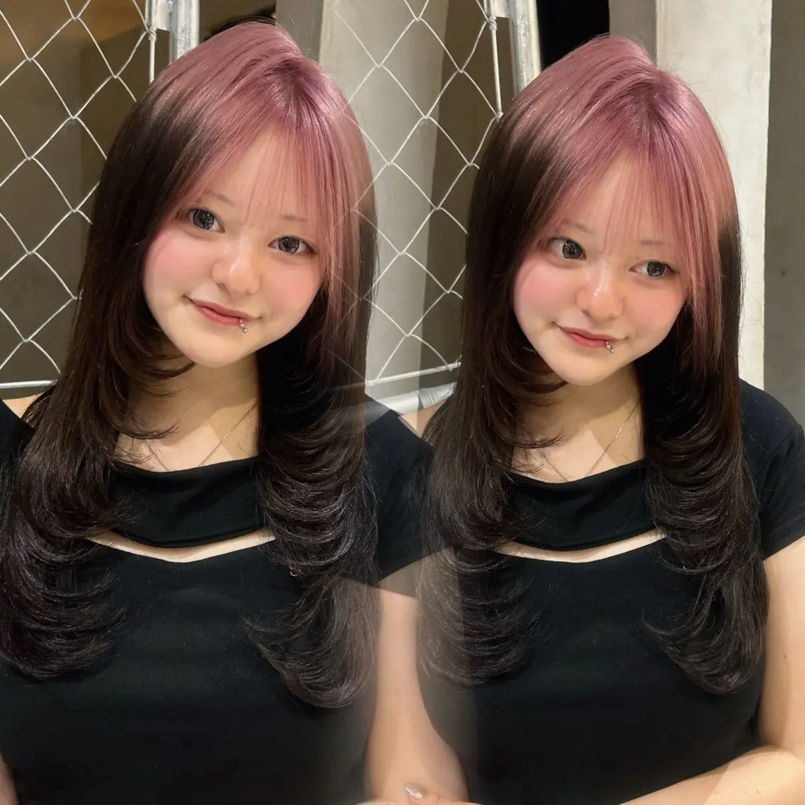 セミロング カラー カット ヘアカラー トリートメント ブリーチなし透明感 カラー🤍ྀིきららのヘアスタイル